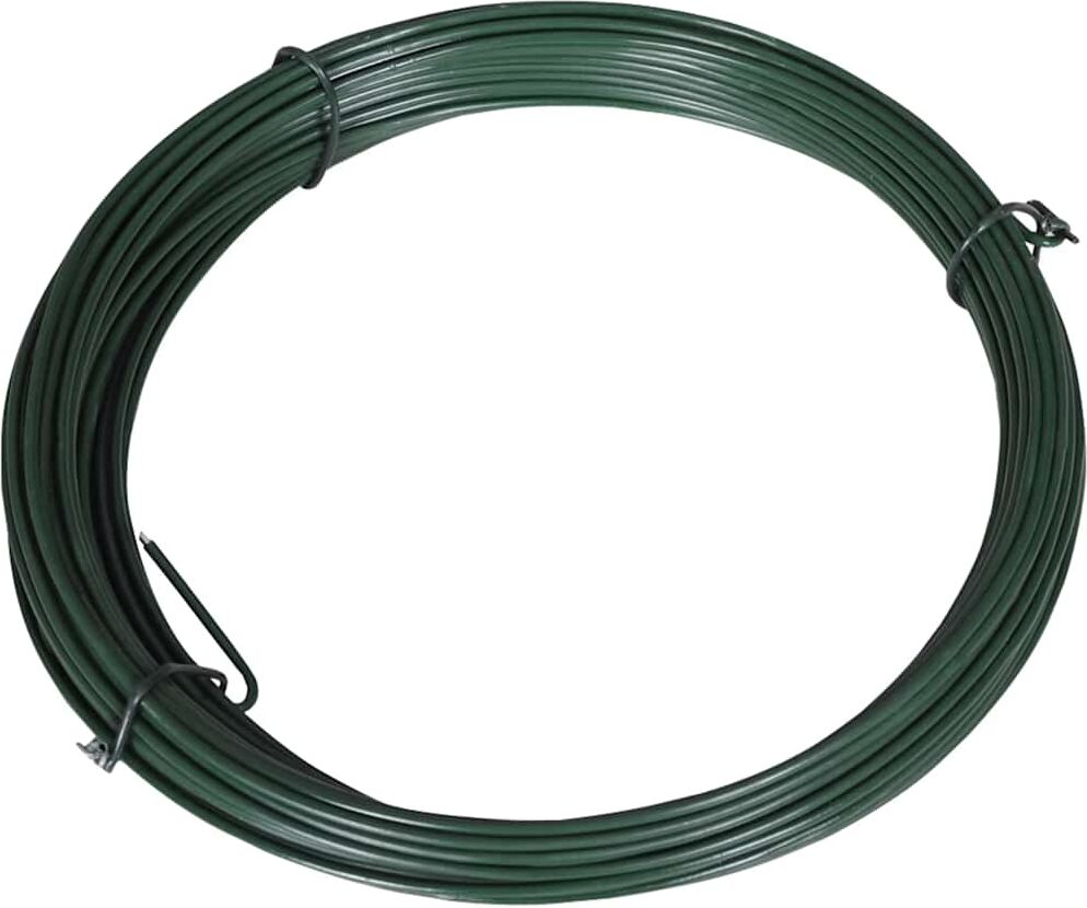 vidaXL Fil de liaison de clôture 25 m 1,4/2 mm Acier Vert