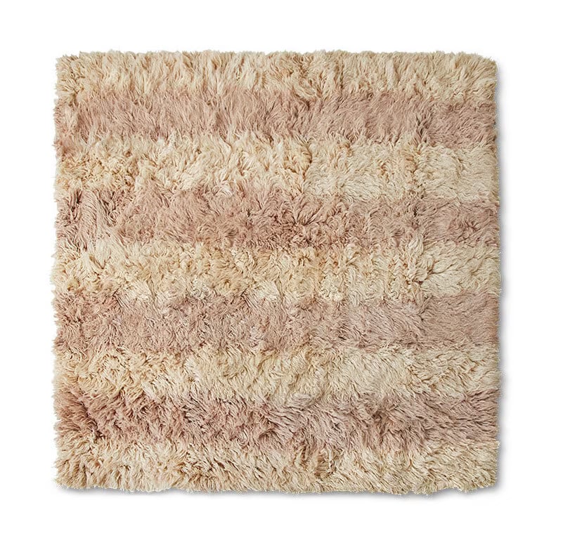 HKliving Vloerkleed Fluffy Wol Vierkant Shore