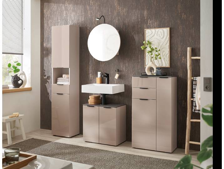 Armoire midi - 2 tiroirs 60 x 108 x 30cm Beige/Cachemire
