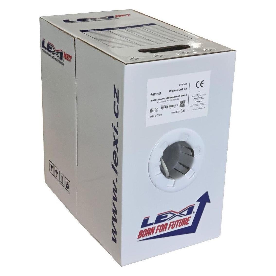 LEXI-Net UTP kabel Cat5E, drát, PVC, bílý, 305m, box (UTP, CAT5e, 305 m) (KLEXI65504A-W)