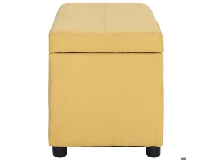 NEW Jaune MEUBLE SIEGE - - Banc avec compartiment de rangement 116 cm Jaune Polyester - Banc coffre - Pour maison（1parcel）742