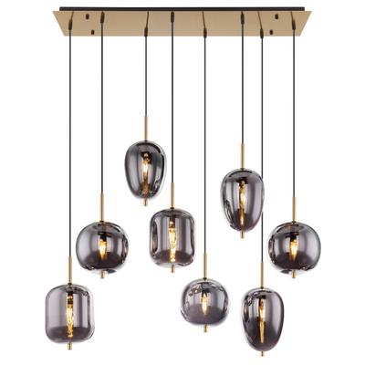 GLOBO LIGHTING Hängeleuchte "BLACKY I", grau (messingfarben), H: 120cm, 1 Stk., Leuchten, Hängelampe/Pendelleuchte/unterschiedliche Gläser, Hängeleuchte