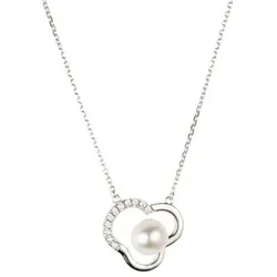 PERLEA Collier Süßwasserzucht- perle 7,5-8mm Silber rhodiniert