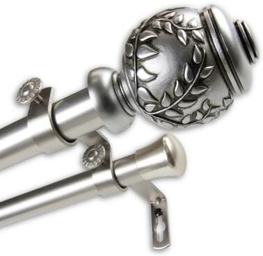 InStyleDesign Cascade 1 inch Diameter Adjustable Double Curtain Rod