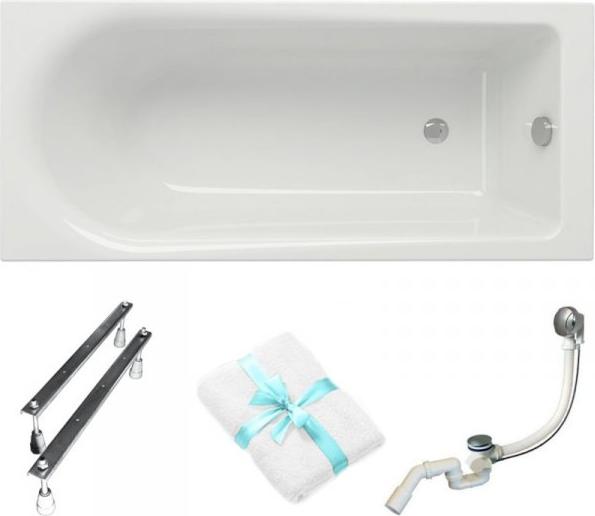 Cersanit | Badewanne - Rechteckige Badewanne Flavia - 170x70 Cm - Mit Syphon Und Füßen - Acrylbadewanne