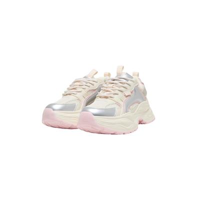 Sneaker BUFFALO "Buffalo YUNO", Damen, Gr. 39, rosa (weiß, silber, pink), Polyurethan, Schuhe Sneaker