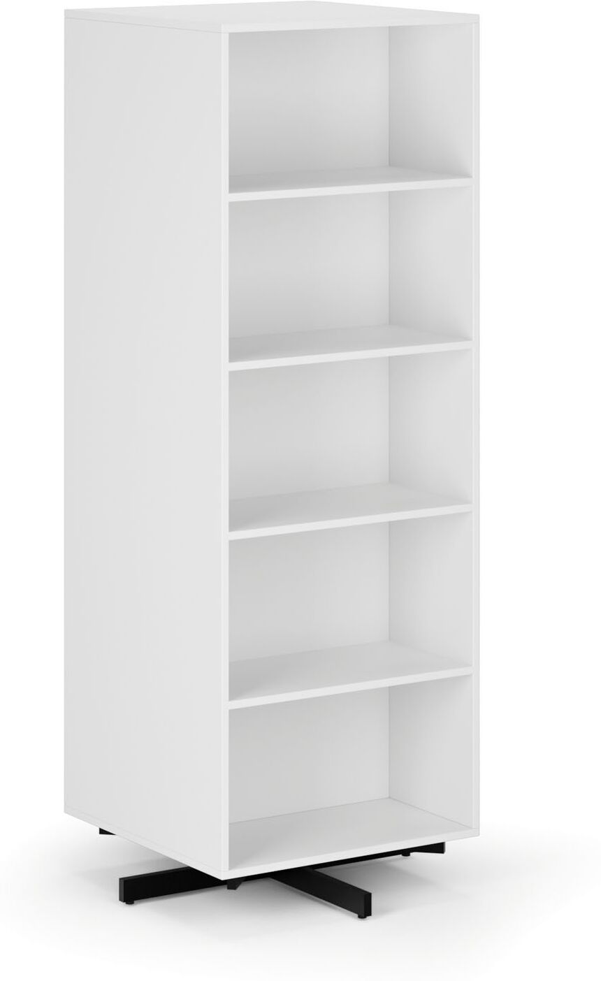 B2B Partner Drehbares Regal, 680×680×1932 mm, 2x 5 Böden, weiß