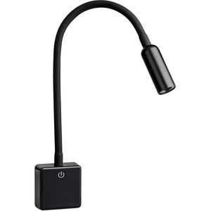 Sebson Steckdosenlampe SDL, schwarz, fest verbaute LED, neutralweiß, mit Schwanenhals, dimmbar