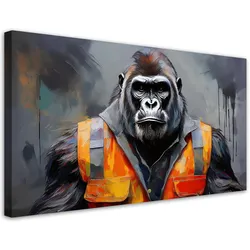 LEINWANDBILD Gorilla-Arbeiter-Abstraktion 120x60cm