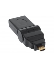 InLine HDMI-Adapter mikro HDMI M bis W Schwarz 180° drehbarer Stecker (17690L)