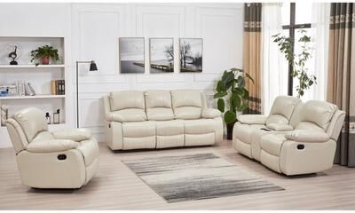 Betsy Furniture 3 Piece Bonded Leather Reclining Living Room Set, Sofa, Loveseat and Glider Chair