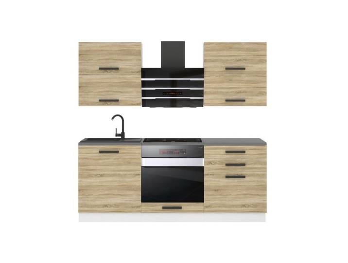 Cuisine Complète - B BELINI GROUP - EMILY - 180 cm - Chêne Sonoma - Design Contemporain