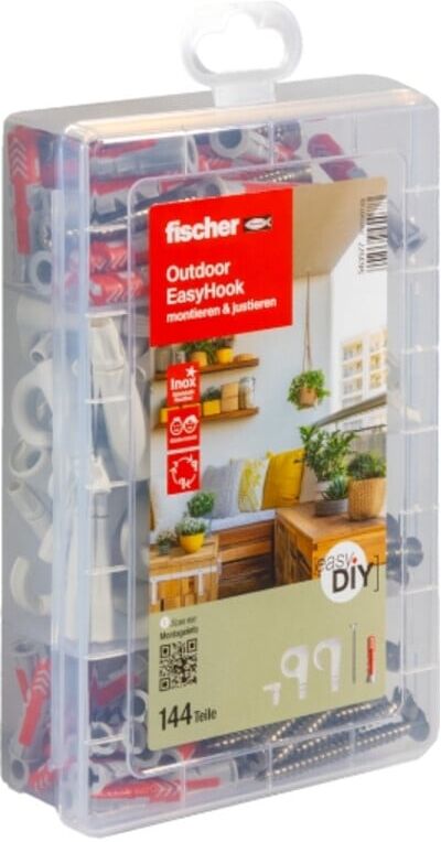 fischer Outdoor EasyHook easyDIY Box + Schraube rostfrei (144 Teile) (563577)