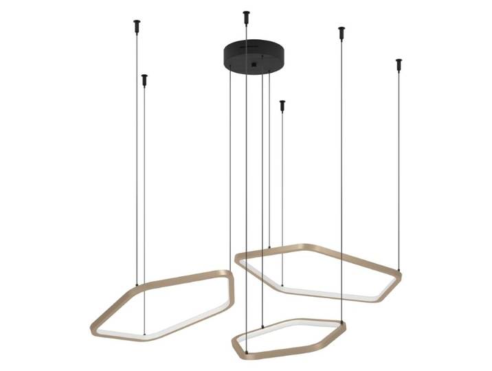 Suspension Estrella noire avec détails marron et réglage de la température de couleur (CCT)