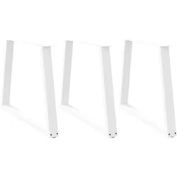 Helloshop26 - Set aus 3 verstellbaren geometrischen Tischbeinen 90 x 73 cm modernes Design Esszimmer weißer Stahl 02_0056881