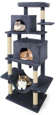 "Costway Large Cat Tree for Indoor Cats 70"" Tall Cat Tower-Dark Gray"