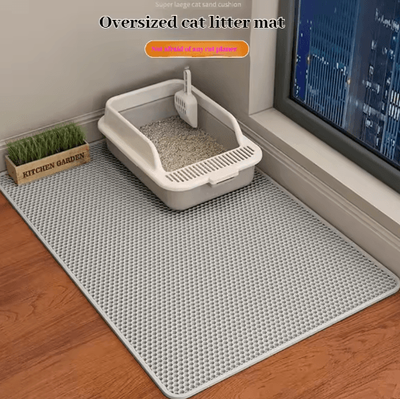 Inspire Picks Extra Large Honeycomb Cat Litter Mat For Easy Cleanup And Floor Protection gray 30x30cm