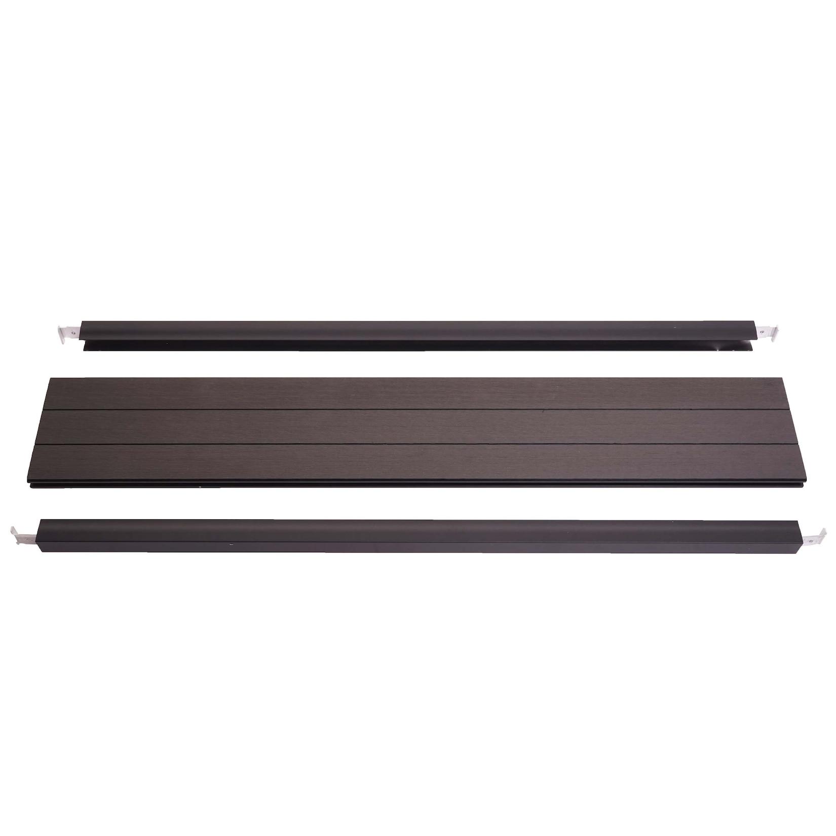 Abschluss-Set für WPC-Sichtschutz Savoie, Abschlussprofil Windschutz, Alu-Pfosten ~ 90cm, anthrazit