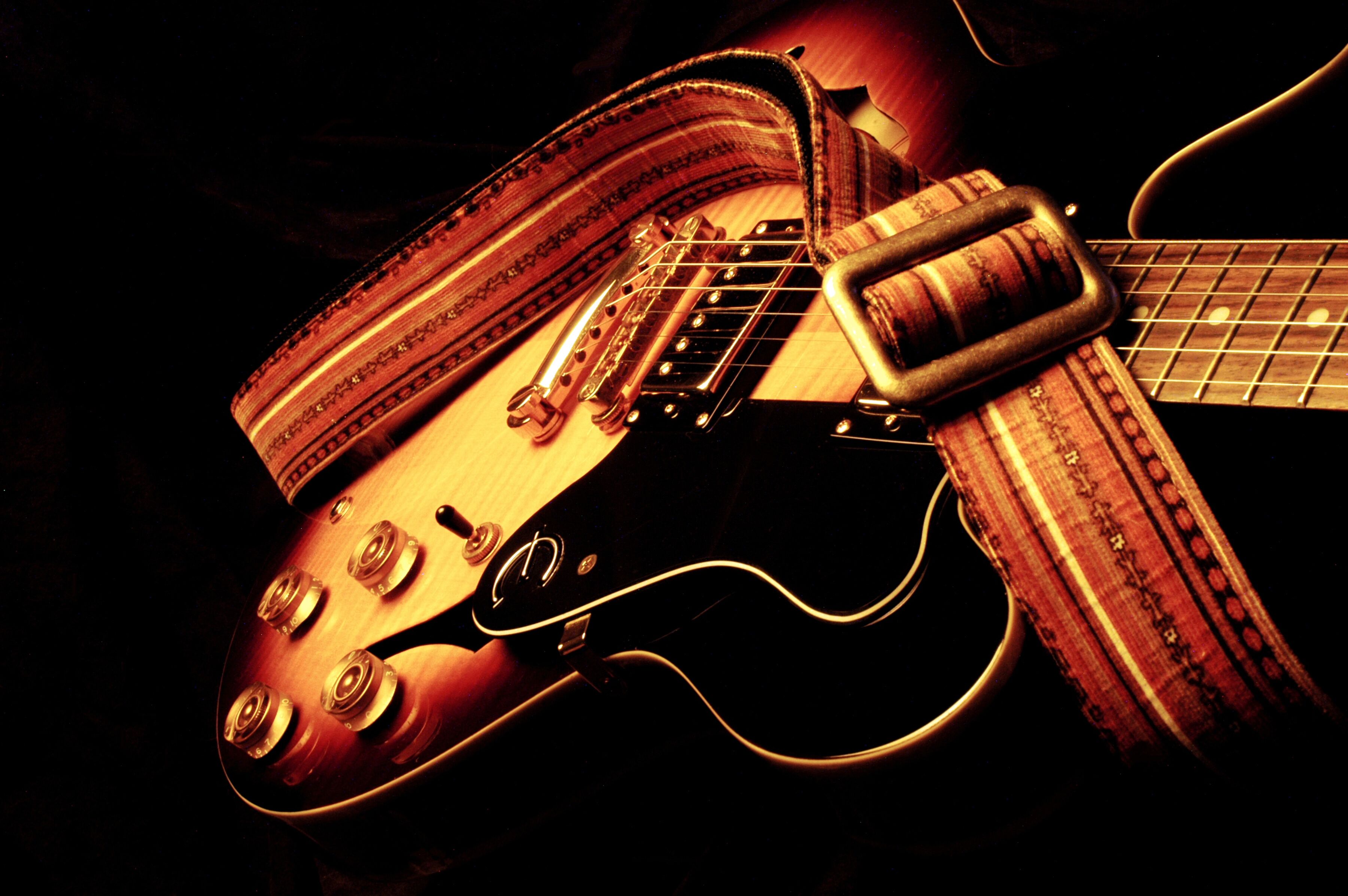 Fototapete PAPERMOON "3D Gitarre Music", bunt, B:2,5m L:1,86m, Vlies, Tapeten, Fototapete bunt B/L: 2,5m x 1,86m, Bahnen: 5 Stk.