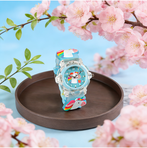 Fusion Finds Glow Time Unicorn Watch For Girls Light Up Kids Quartz Cartoon Wrist Watch blue