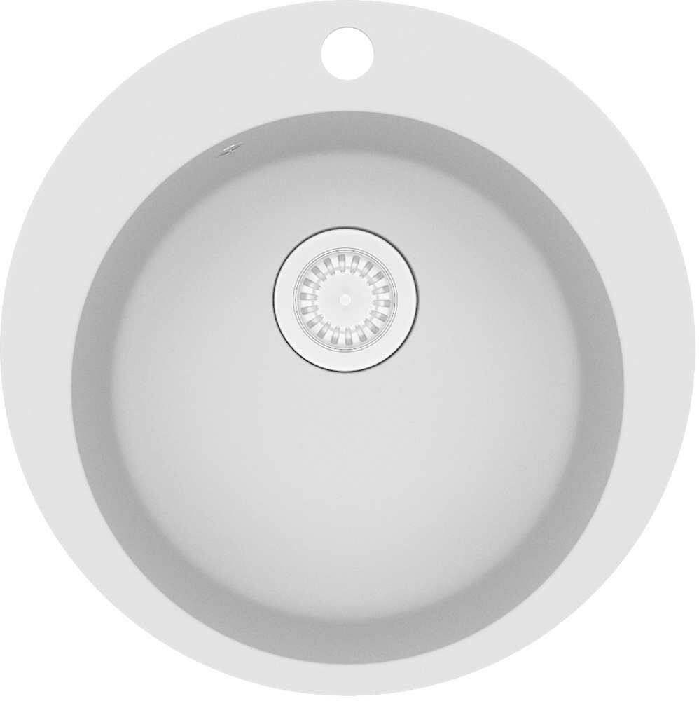 vidaXL Évier de cuisine Granit Rond Blanc