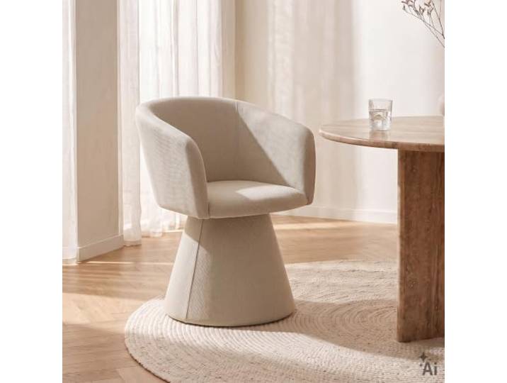 IDIMEX Esszimmerstuhl Alto gepolstert, Beige – Polsterstuhl mit konisch geformtem Standfuß, komfortable Polsterung mit Stoffbezug