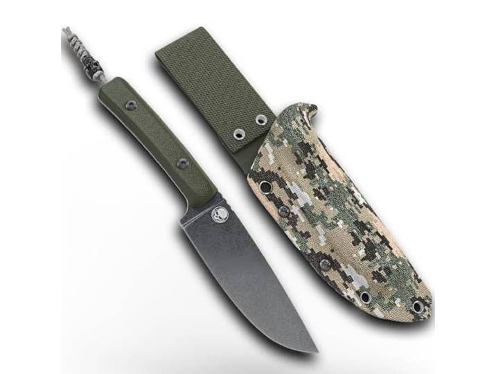 Wolfgangs Odenwolf FRITZ MEINECKE Outdoor Messer – Full-Tang Jagdmesser aus D2-Stahl – G10-Griff, Kydexscheide mit Teklok & Lanyard – Legal nach §42a