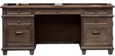 Martin Furniture Carson Credenza, Wood Office Desk, Writing Table, Gray