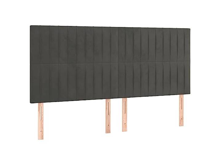 vidaXL LED Kopfteil Dunkelgrau 200x5x118/128 cm Samt