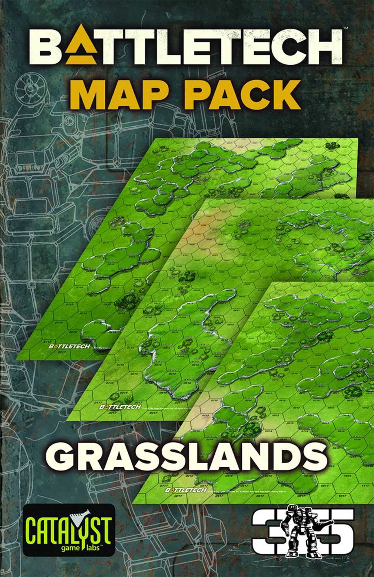 BattleTech Map Pack: Grasslands, 6 Double-Sided Gaming Maps for Open Rural Terrain Battles, Catalyst Game Labs