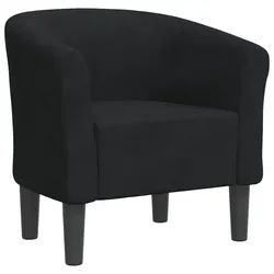 Décoshop26 - Lounge-Sessel mit bequemer Sitzfläche modernes Design in schwarzem Samt DEC026473 DEC026473
