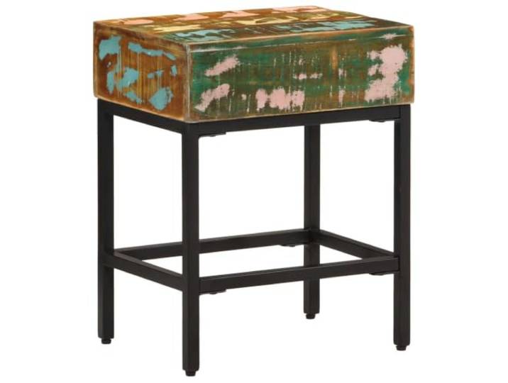 HEFZGDB Beistelltisch aus recyceltem Massivholz mit Eisenrahmen 40x30x51 cm Altholz Vintage Wohnzimmer Tisch Dekoration Ablagefläche stabil