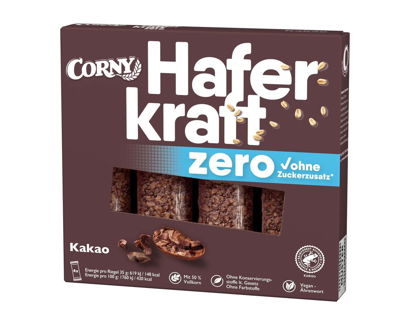 CORNY Müsliriegel Haferkraft Kakao zero 3007285