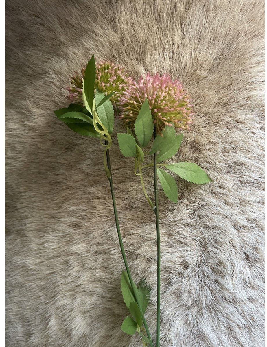 Paardenbloem kunstbloemen - roze - 3 stelen - 63 cm