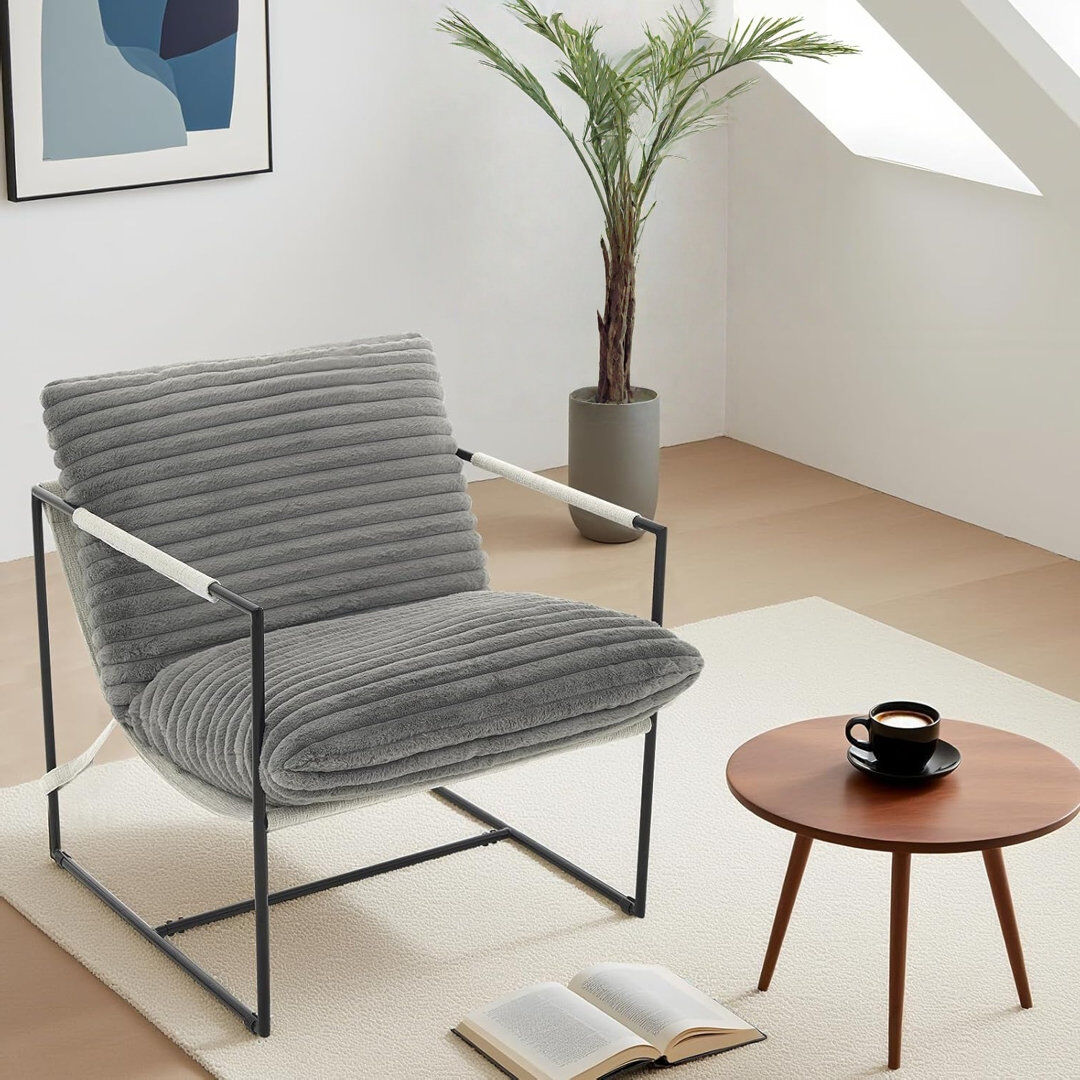 17 Stories Upholstered Armchair Grey 96cm H X 73cm W X 78cm D