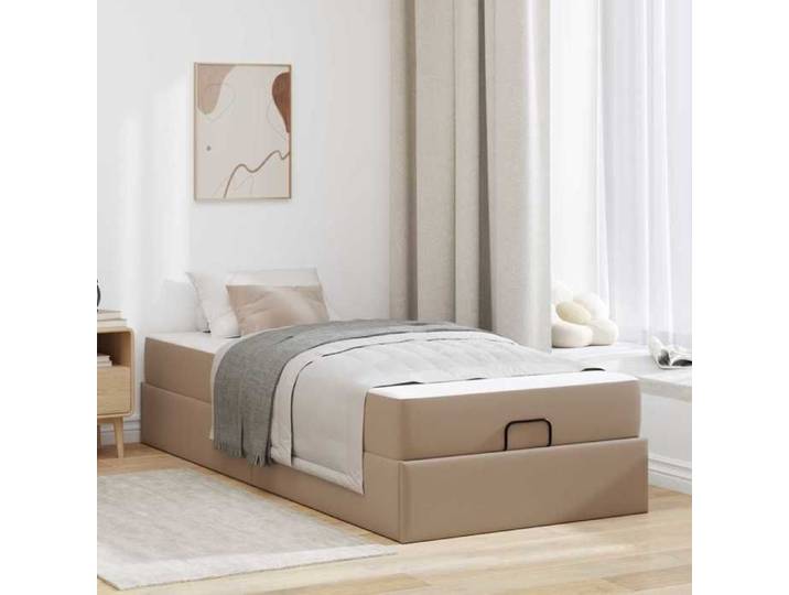 Cadre de lit avec matelas Autre 2 pcs Tan PVC 3399408