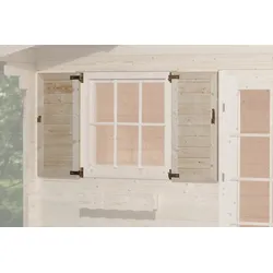 Weka Fensterladen 2-teilig Fenstergröße 91 cm x 91 cm, zweiseitig