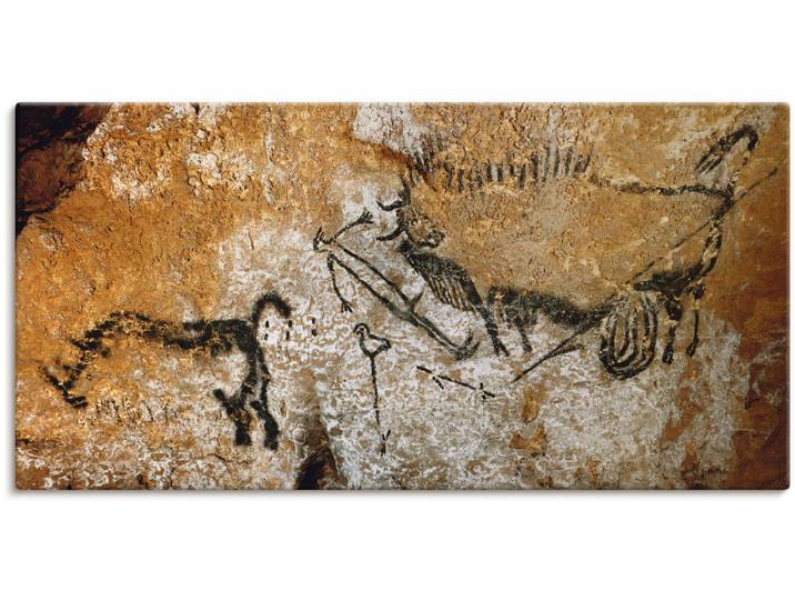Leinwandbild ARTLAND Höhle von Lascaux 17000 v Chr , braun (farbe bild(er): braun), B:100cm H:50cm, Bilder, Leinwandbild, auf Holzrahmen gespannt