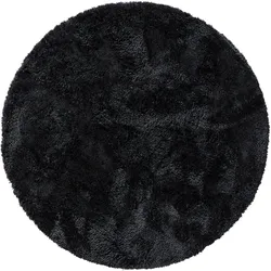benuta Nest Hochflor Shaggyteppich Rund Cloudy Grau ø 80 cm rund - Bettvorleger für Schlafzimmer