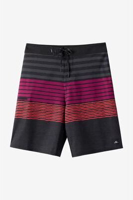 O'Neill s Hyperfreak Heat Stripe 17"" Board Shorts in Black, Size 26, Elastane/Polyester"