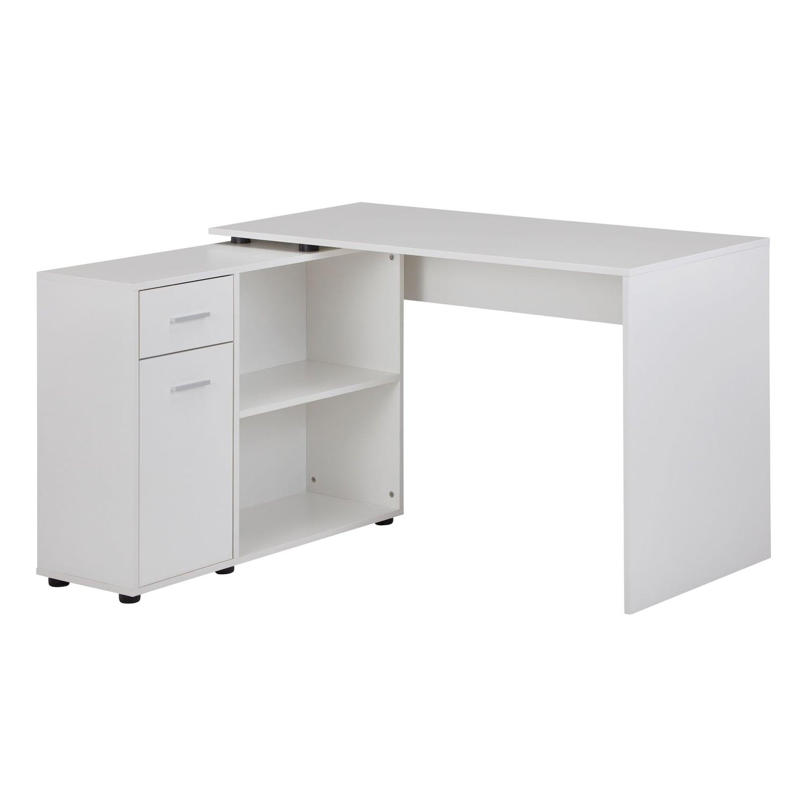 KADIMA DESIGN Schreibtisch mit Regal-Platte: Integriertes Regal, flexibel aufstellbar, Melaminharz-Beschichtung, Schublade/Tür