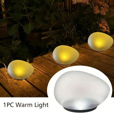 Uplift Essentials Solar Eco Pebble Landscape Ambiance Lights warm Light