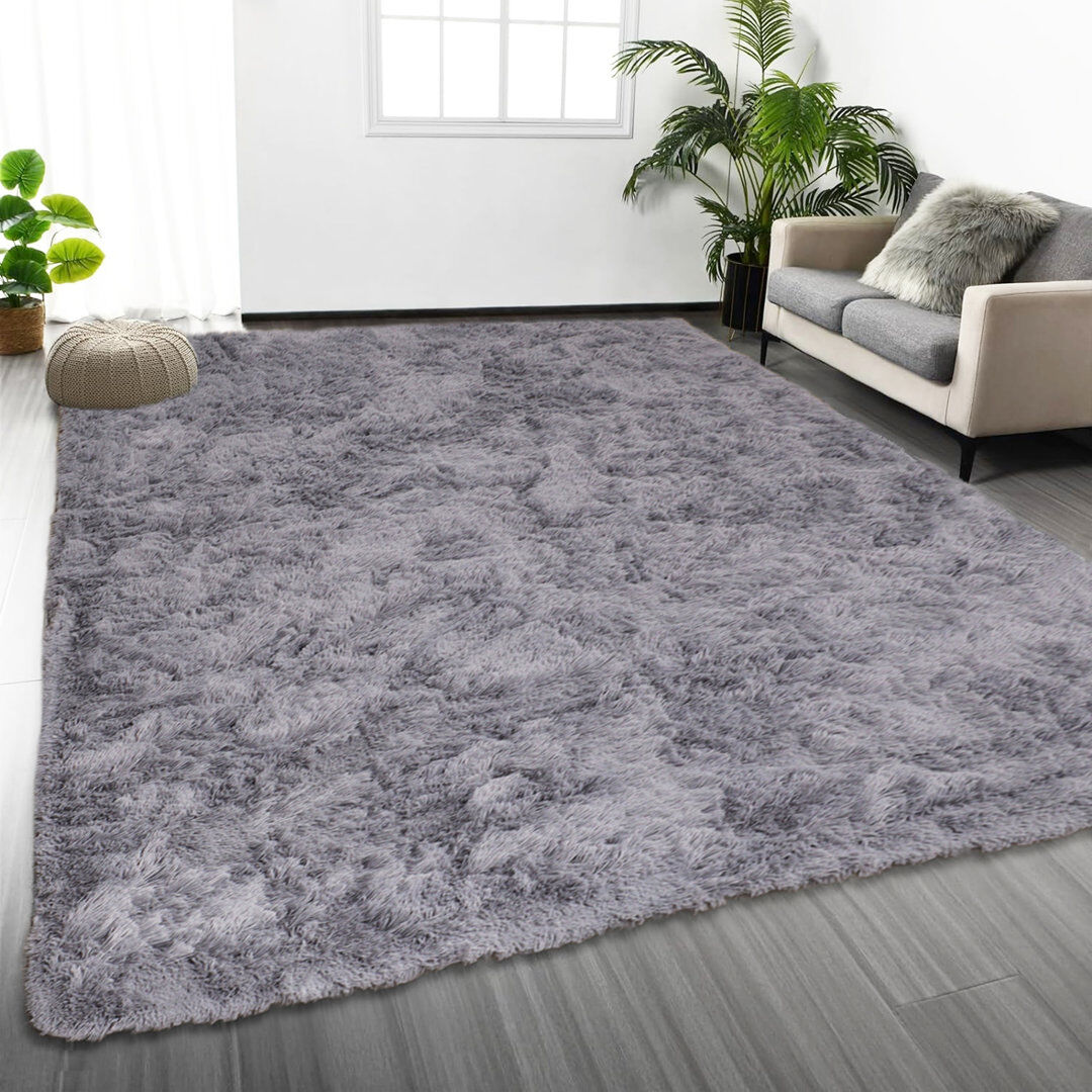 Marlow Home Co. Adela Standard Shag Area Rug Grey Rectangle 160 x 230 cm