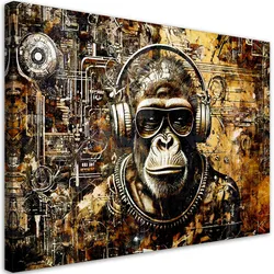 LEINWANDBILD Affe mit Brille 100x70cm