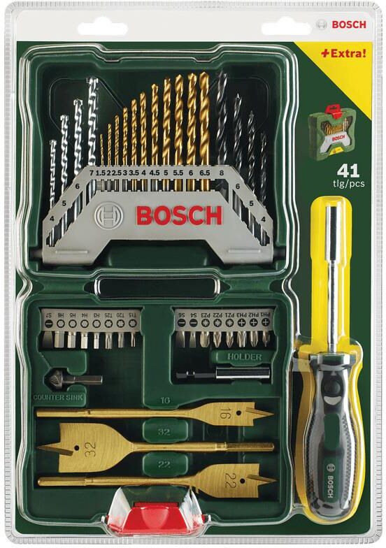 Bit-Set BOSCH "X-Line TiN, 40-teilig", goldfarben, schwarz, silberfarben, Bits, Bit-Set goldfarben, schwarz, silberfarben Einheitsgröße