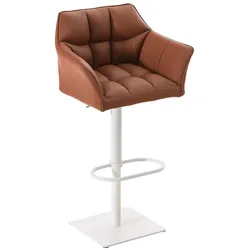 CLP Barhocker Damaso W - Farbe: hellbraun, Gestellfarbe: weiß
