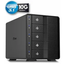 FANTEC MB-X5U31H 5x 3.5"/2.5" SSD/HDD Gehäuse USB 3.1 Gen. 2