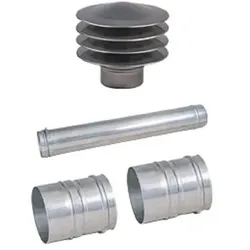Pluggit Lamellenansaugturmset ESTT150 ? DN150 auf DN160 ? 460 mm ? Edelstahl ? f...