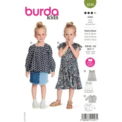 burda Schnitt 9249 "Kleid & Bluse für Kinder"