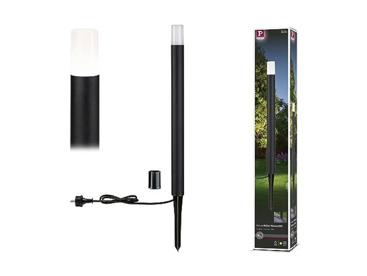 Paulmann 94386 LED Außenleuchte Pollerleuchte Flarea IP65 600mm incl. 1x3,1 Watt Schwarz Außenlampe Aluminium 3000 K